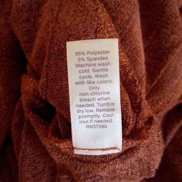 Cato Sweater Dress Size 18/20W Brown Faux Wrap Preppy Bohemian Career Neutral - Picture 8 of 8